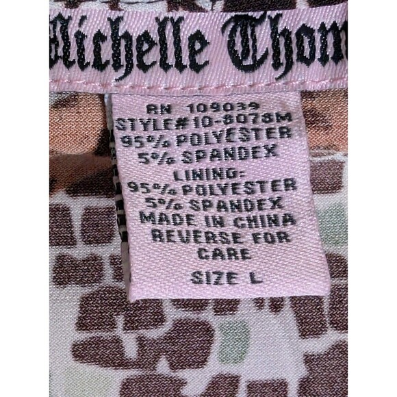 Michelle Thomas Blouse 3/4 Sleeve Geometric Pattern Multicolor Womans Size Large - Picture 2 of 13